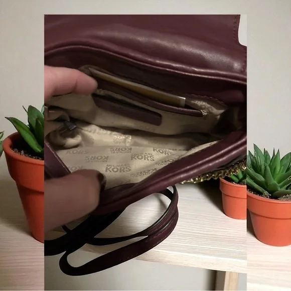 Michael Kors Quilted Burgundy Mini Bag - Picture 5 of 8